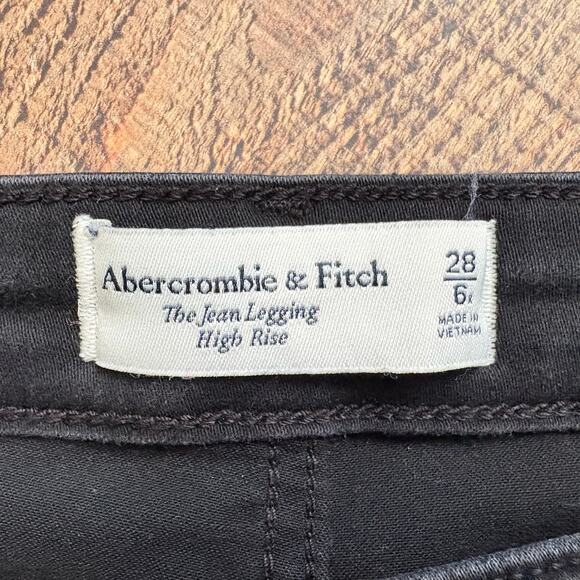 Abercrombie & Fitch High Rise Black Jean Legging Skinny Pants Size 28 6R - Picture 5 of 6